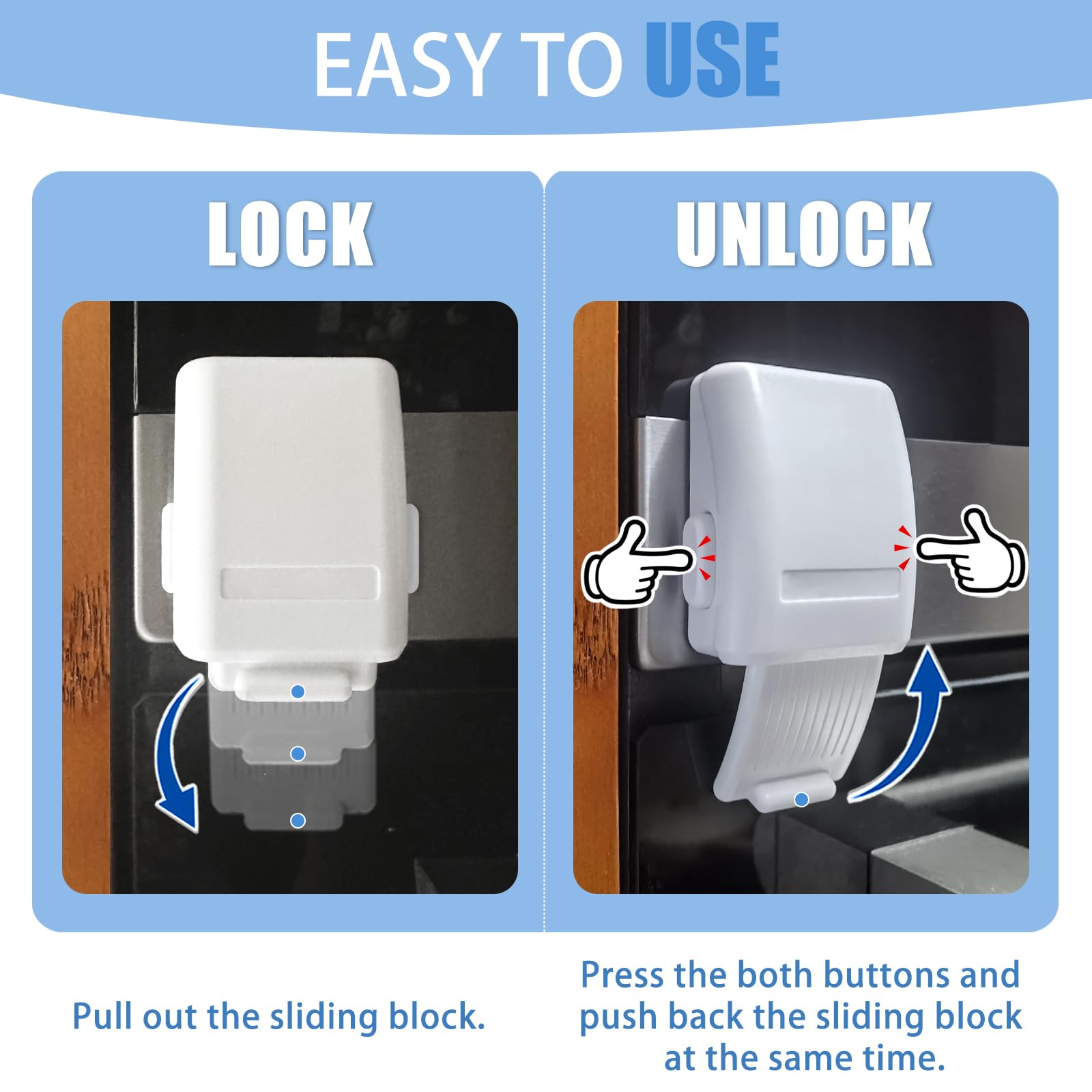 2Pcs Childproof Oven Door Lock - No Drill Installation, Heat-Resistant & Durable Safety Latch for Stove Front (White) | Perfect for Baby Proofing Kitchen & Preventing Toddler Burns