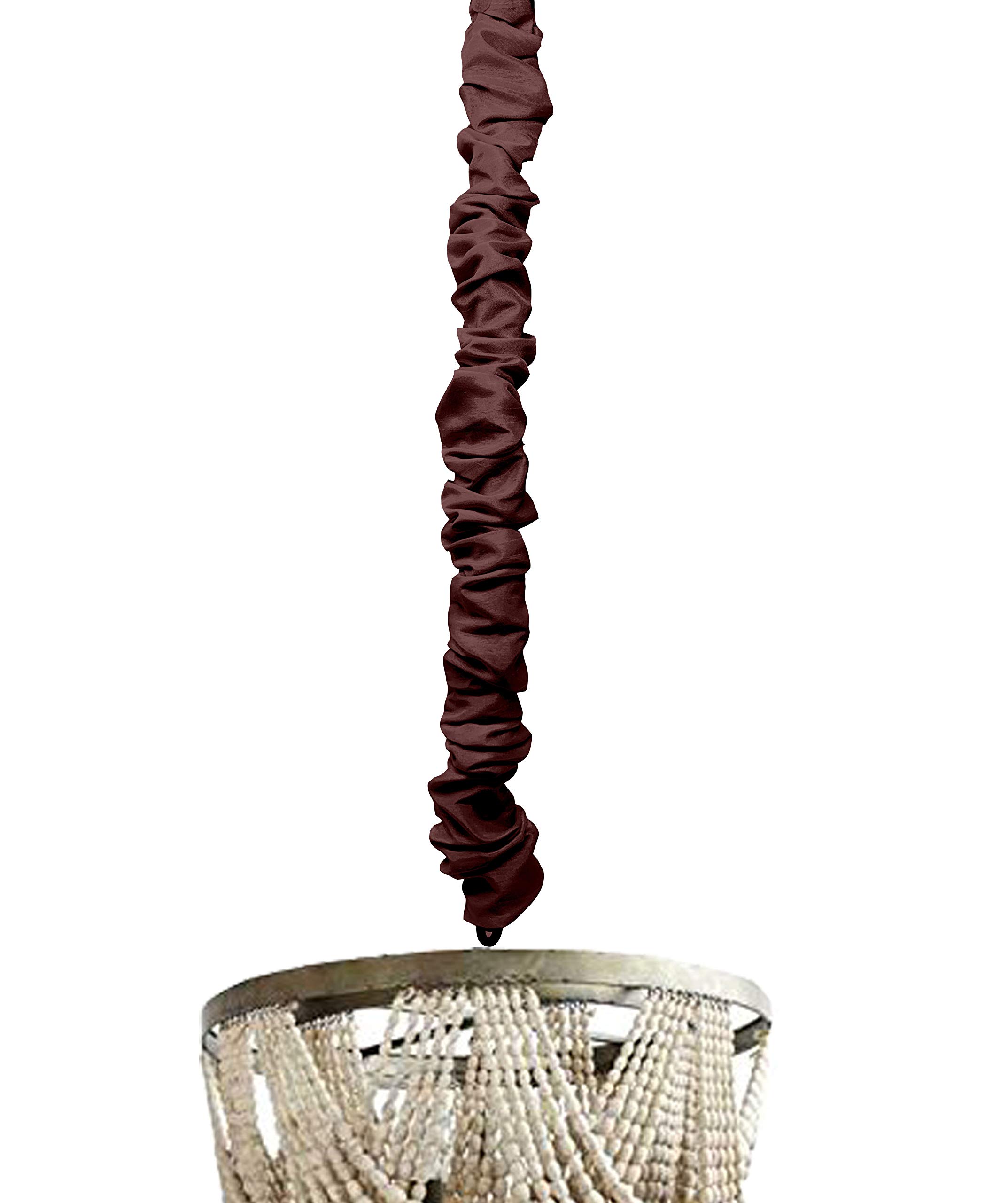 6FT Brown Chandelier Chain Cover - Rustic Coffee-Colored Ceiling Light Fixture Chain for Dining Room, Bedroom & Living Room Decor