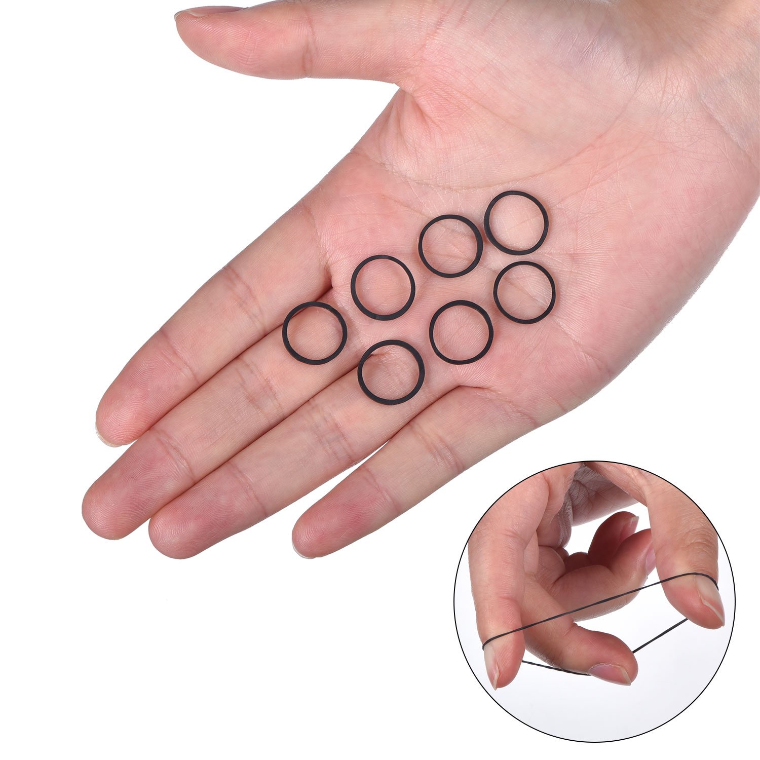 Hicarer 1000 Mini Soft Elastic Rubber Bands for Kids Hair Braids & Hairstyles - Black - Perfect for DIY Hair Accessories, Braiding, Ponytails & Crafts
