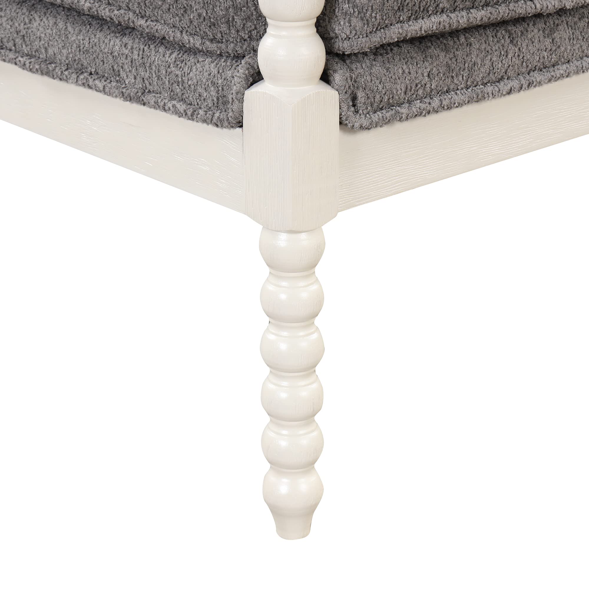 Modern Velvet Accent Chair with Ottoman - Tufted Armchair with Footrest, Lounge & Reading Chair for Small Spaces - Living Room, Bedroom, Office Decor (White + Gray 009) | Cozy Seating for Relaxing, Reading & Entertaining Guests