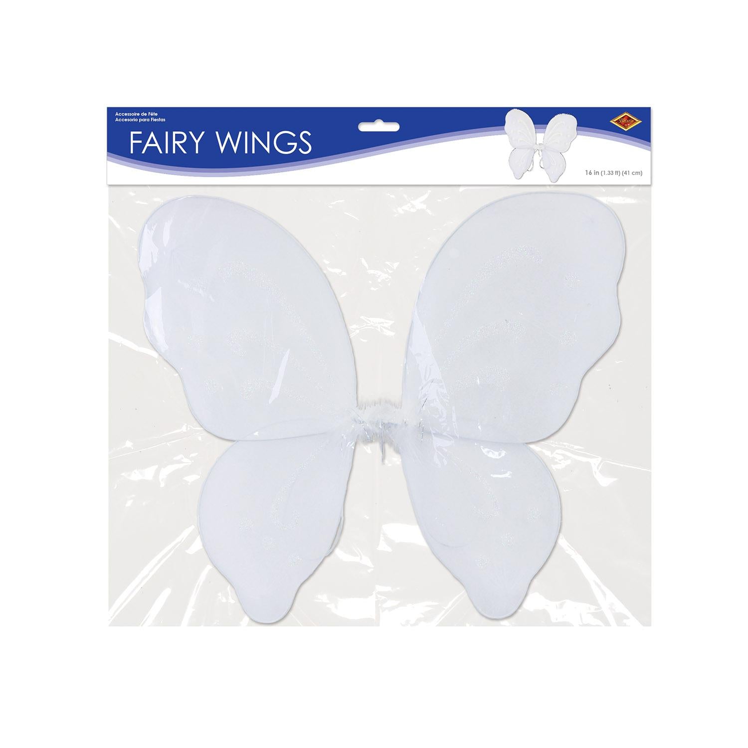 12 Pack Beistle Halloween Nylon Fairy Wings - White Costume Accessories for Kids & Adults - Perfect for Halloween Parties, Cosplay & Dress-Up