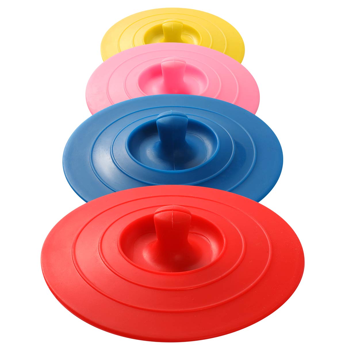 Silicone Cup Covers Set of 4 - Reusable Multicolor Silicone Lids for Mugs, Tea Pots & Coffee Cups - Flexible Hot Drink Lids - Perfect for Coffee, Tea, Travel & Home Use