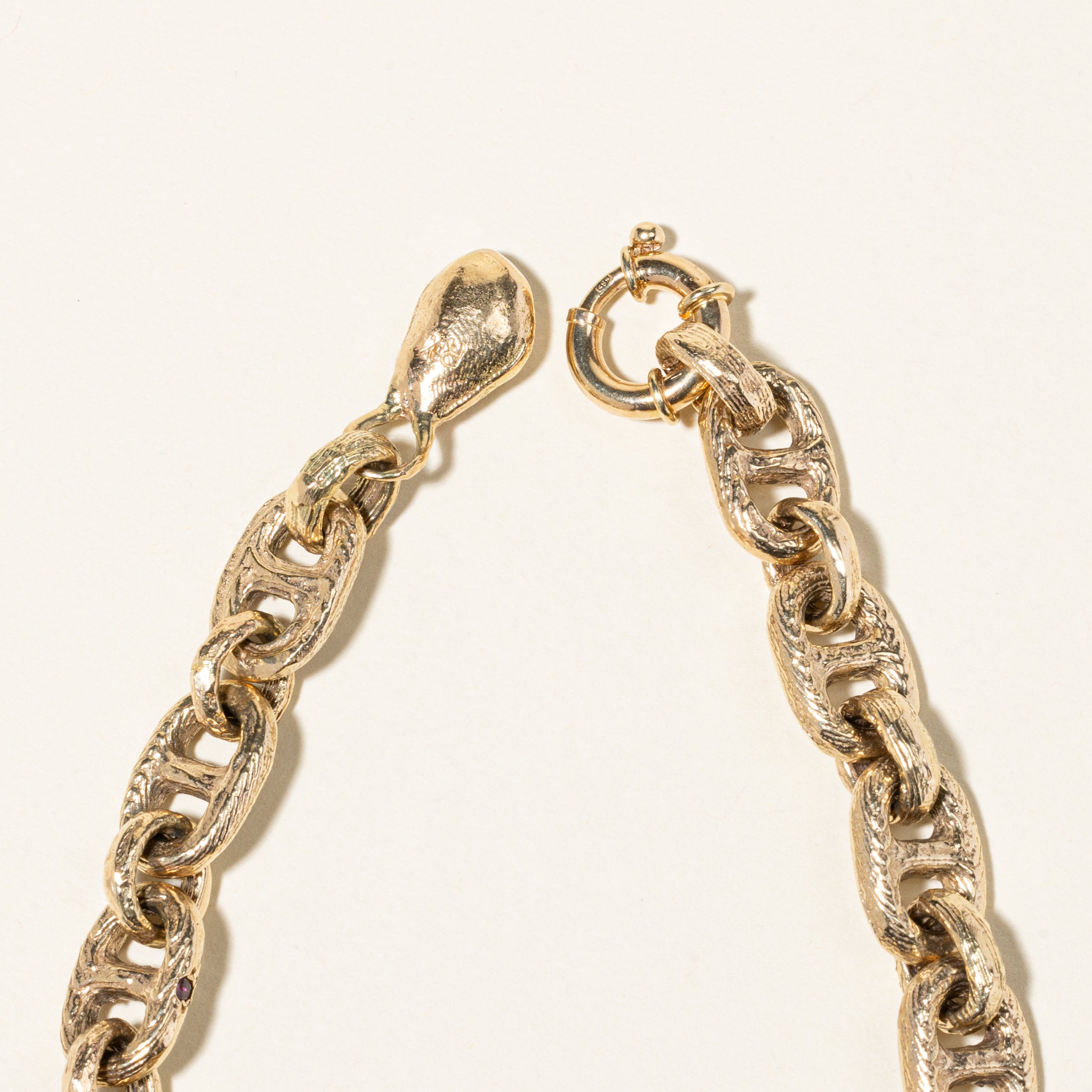 14K Yellow Gold Ruby & Diamond Anchor Chain Bracelet - 0.11ctw Diamonds & 0.97ctw Ruby - 9.5 Inches - Elegant Jewelry Gift for Women - Perfect for Anniversary, Birthday & Special Occasions