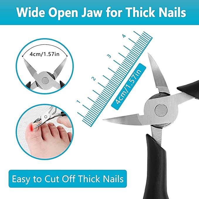 SHUANGYOU Professional Toe Nail Clippers for Thick & Ingrown Toenails - Ultra Sharp Curved Blade Pedicure Tool for Men & Women - Perfect for Home Grooming, Travel & Salon Use - Black (1 Pack)