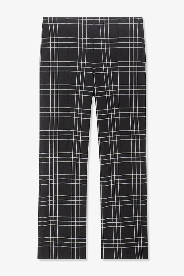 Kick Flare Foster PowerStretch Plaid Pants - Black/White | High Waisted Stretchy Workout & Yoga Pants for Women | Perfect for Gym, Running & Casual Wear
