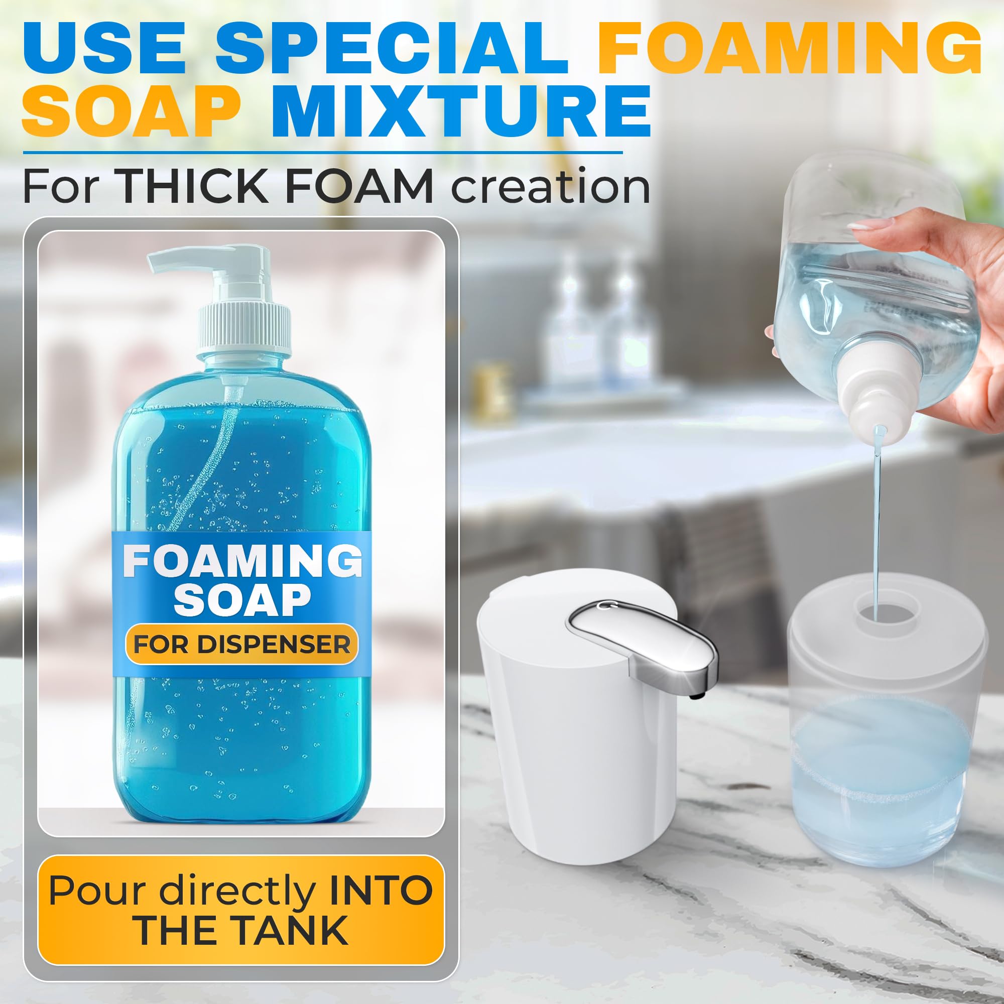 13.5 Oz Automatic Foaming Soap Dispenser with Soft Makeup Remover Cloth Set - Perfect for Bathroom, Kitchen & Travel Essentials