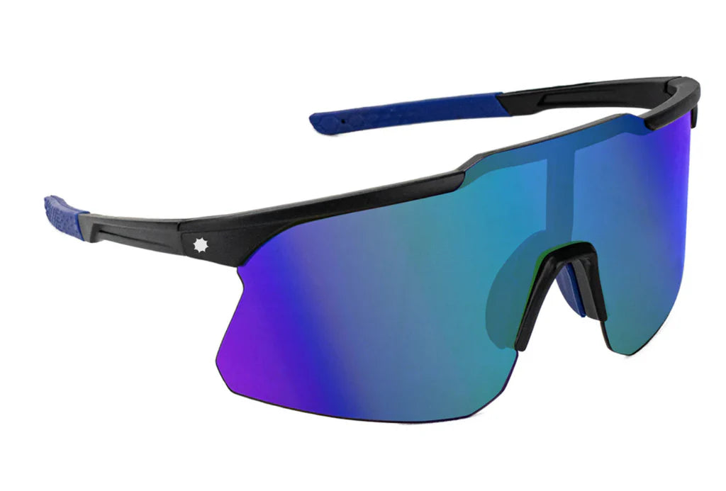 Glassy Cooper Speed Shades - Black/Blue Mirror Polarized Sunglasses for Men & Women - UV Protection, Stylish Aviator Sunglasses for Driving, Running, Outdoor Sports