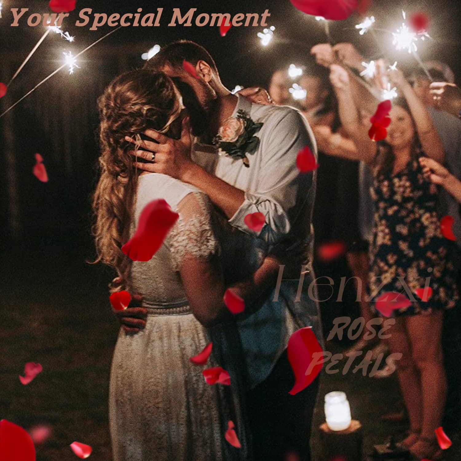 1000 Pcs Red Artificial Rose Petals - Premium Silk Flower Petals for Wedding Decor, Romantic Night, Valentine's Day, Party & Event Decoration - Perfect for Aisle Scattering, Table Centerpieces & Photo Backdrops (Red, 1000 Count)