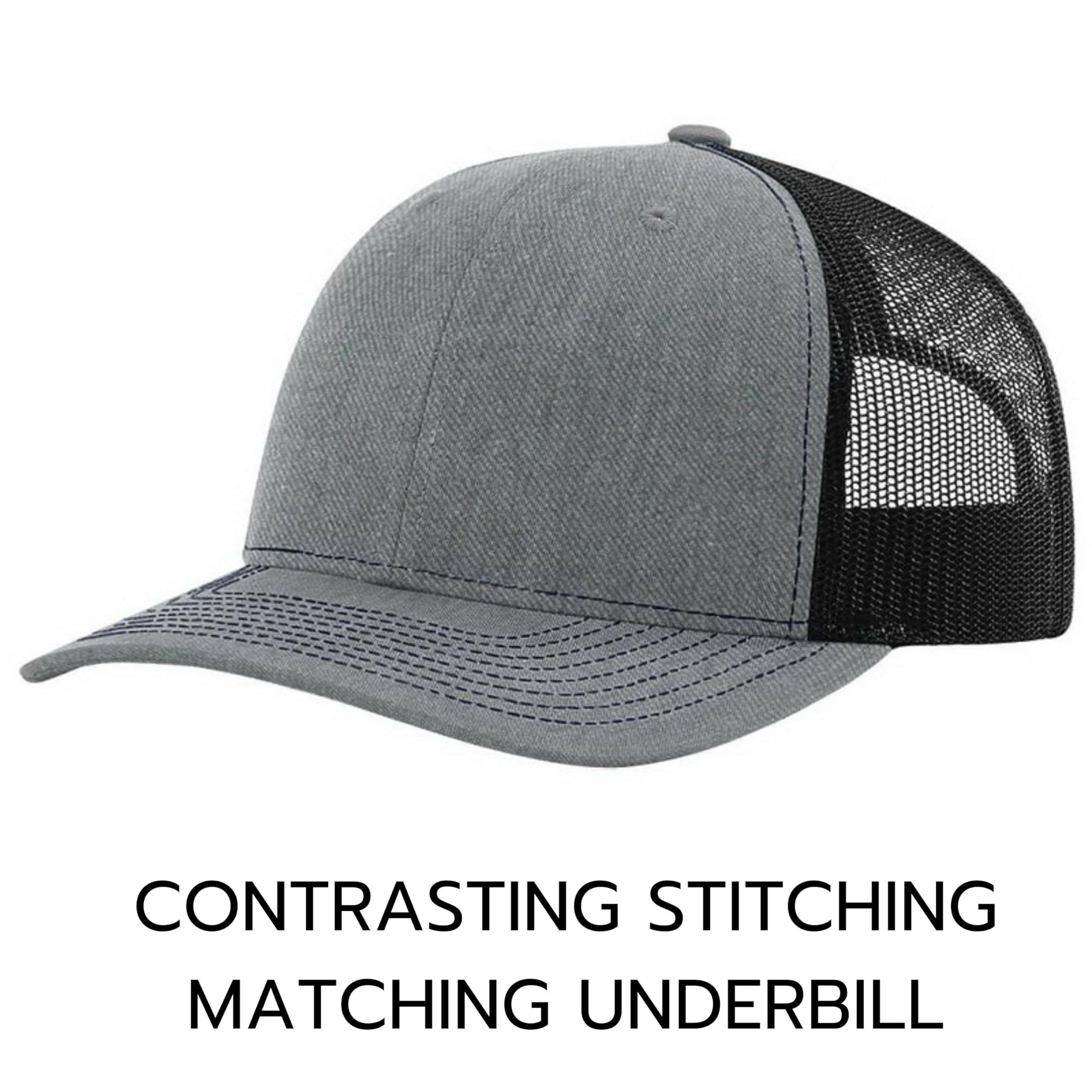 Funny Dad Hats for Men - Overworked & Underpaid Trucker Hat with Leather Patch - Perfect Father's Day Gift from Wife - Great for Grilling, Golfing & Casual Wear 2024
