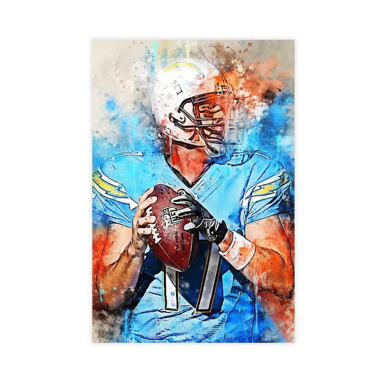 Philip Rivers 8 Canvas Poster - 12x18 inch (30x45cm) Unframed Sports Wall Art - Perfect for Bedroom, Office & Man Cave Decor - Great Gift for NFL Fans & Football Enthusiasts