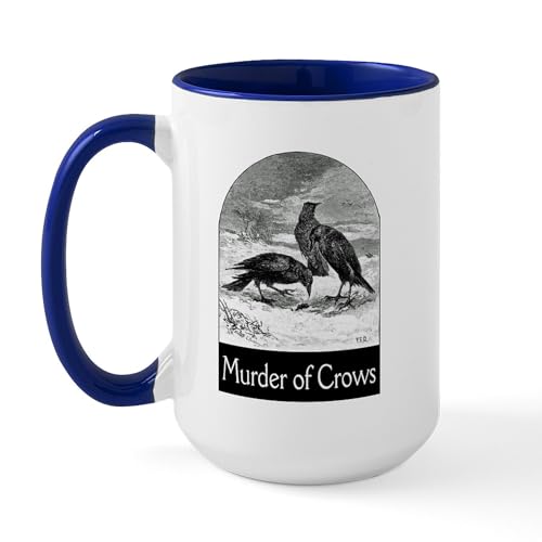 White/Navy Inside - Murder Of Crows Large Mug
