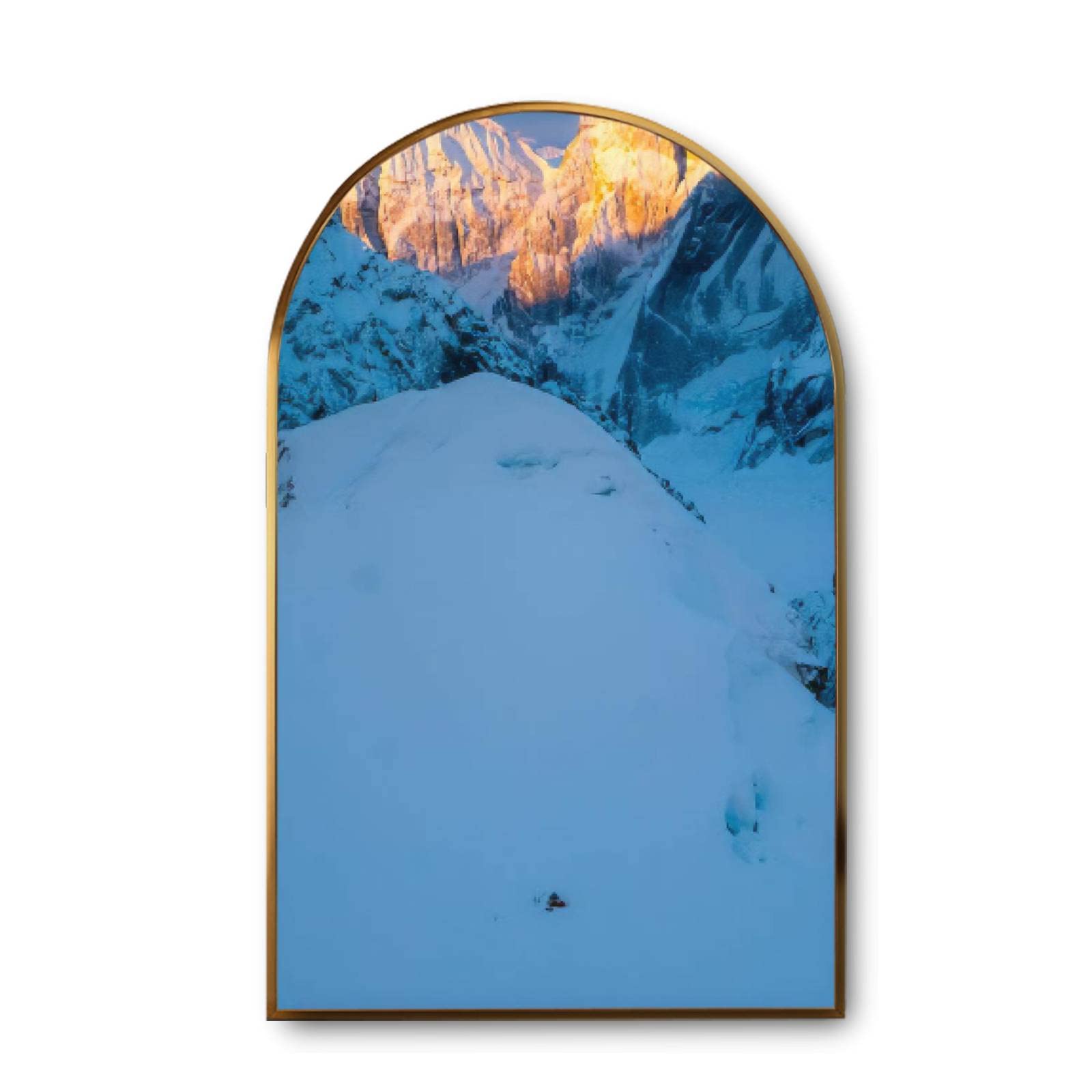 Golden Framed Canvas Wall Art - Arch Sunrise Over Alaskan Mountains - Modern Giclee Print Painting - Home Decor Picture Ready to Hang - Perfect for Living Room, Bedroom & Office Wall Decoration