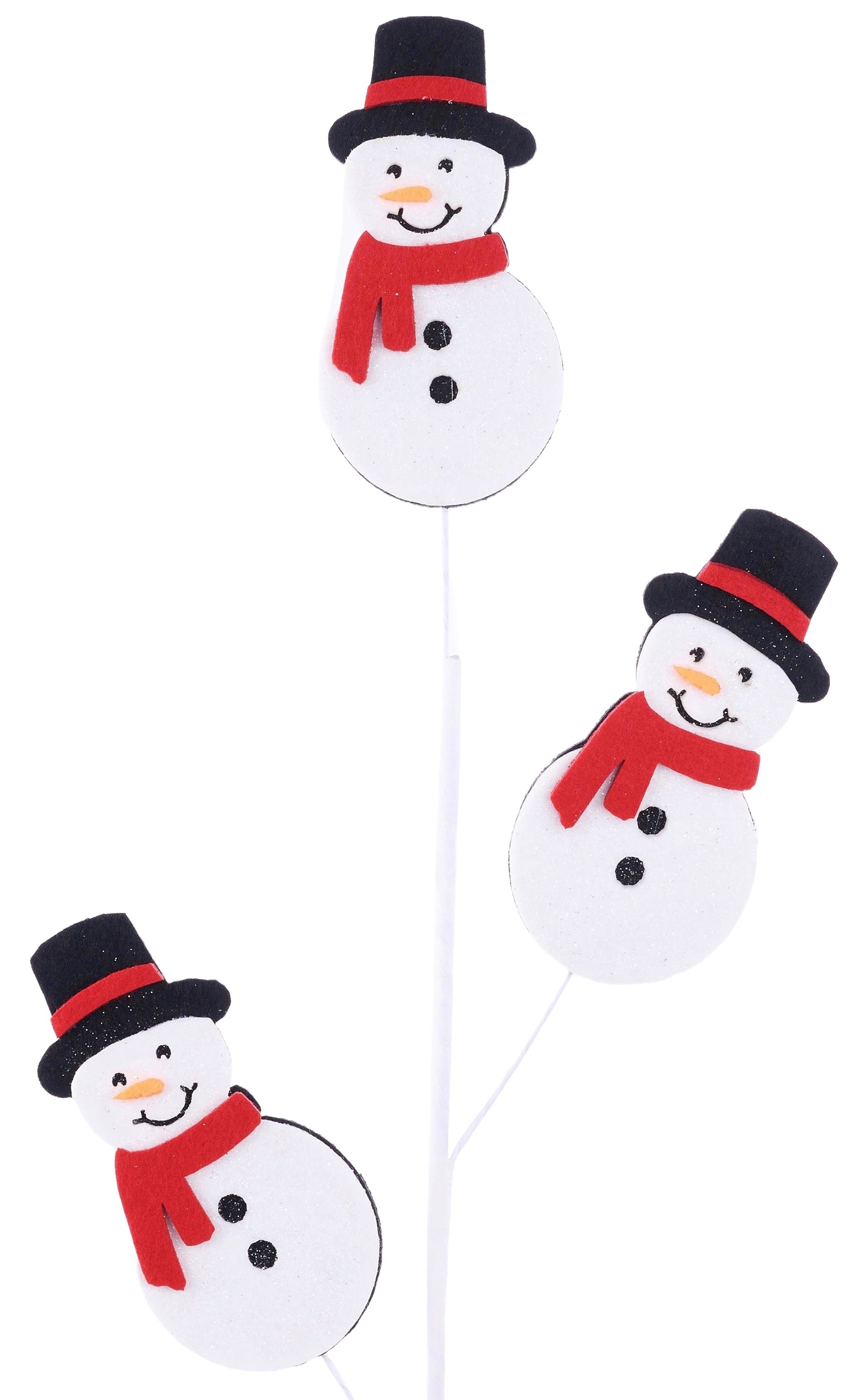 30-Pack Glitter Felt Snowman Christmas Tree Ornaments - DIY Holiday Decorations for Xmas Tree, Home, Office, and Party Decor