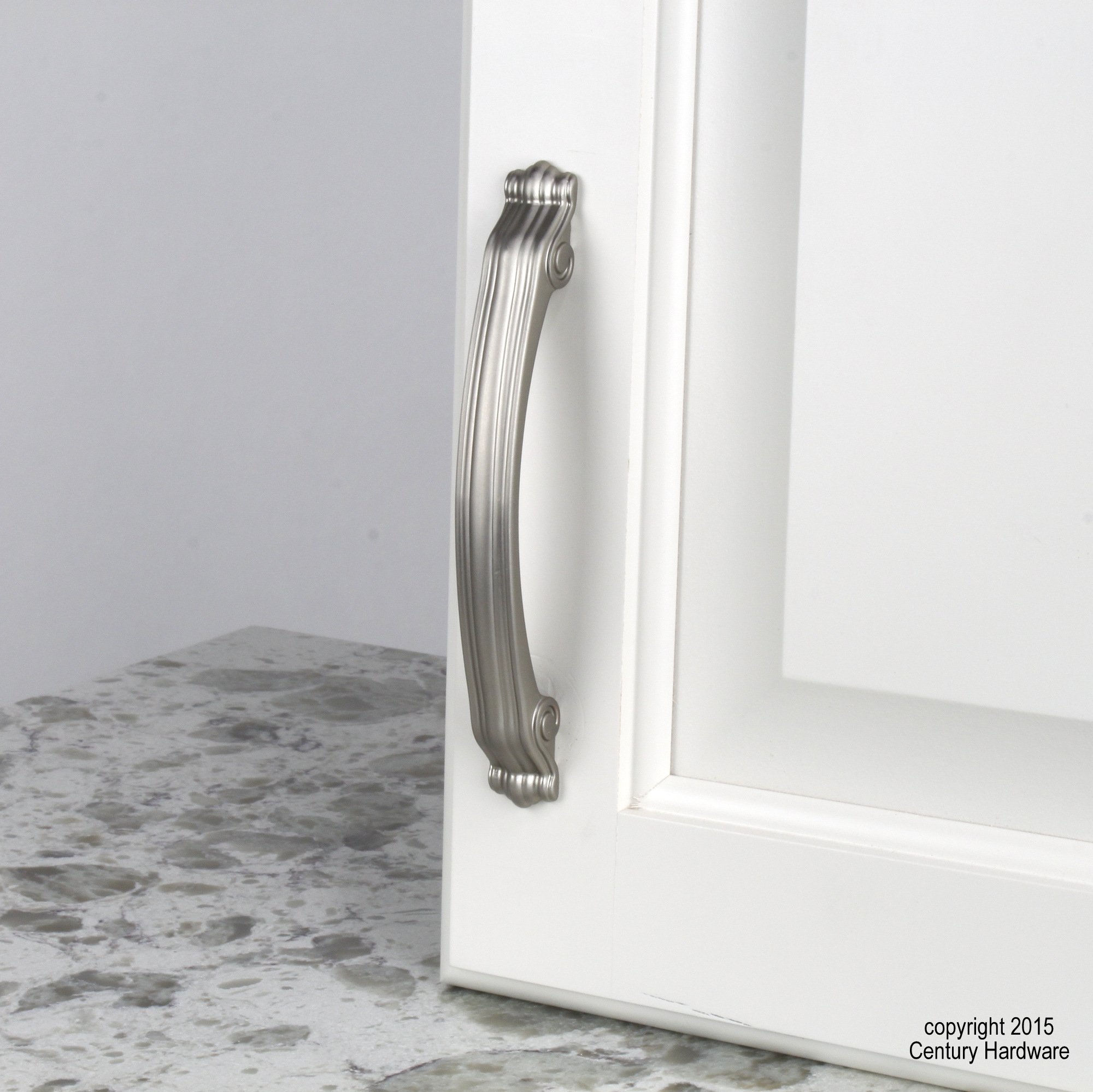 Century Cabinet Pulls 250 Pack - 3.5 Inch Center Hole Cabinet Handles & Drawer Pulls in Dull Satin Nickel (24955-DSN) - Perfect for Kitchen Cabinets, Bathroom Vanities & Furniture Upgrades