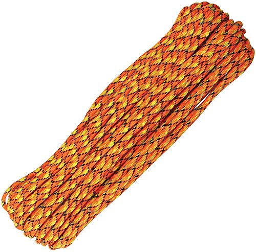 Premium Marbles Parachute Cord - 100ft Heavy Duty Nylon Rope for Outdoor Survival, Camping Gear & DIY Projects | Atomic Color | Emergency Use, Tactical Gear, Hiking Accessories