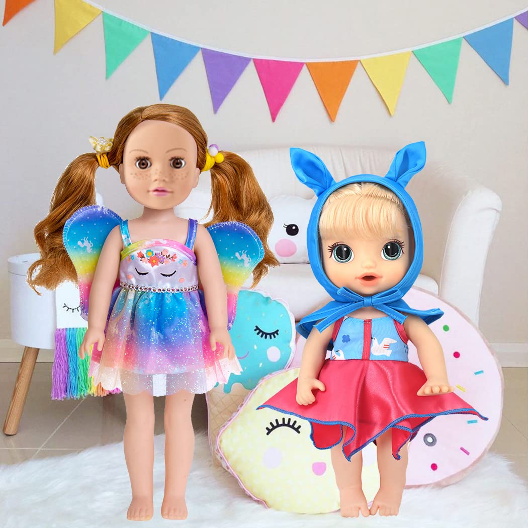 10-Piece Baby Doll Clothes Outfit Set for 10-14.5 Inch Dolls - Fashionable Dresses & Accessories for American Girl Dolls, Perfect for Role Play, Gift Giving & Collecting