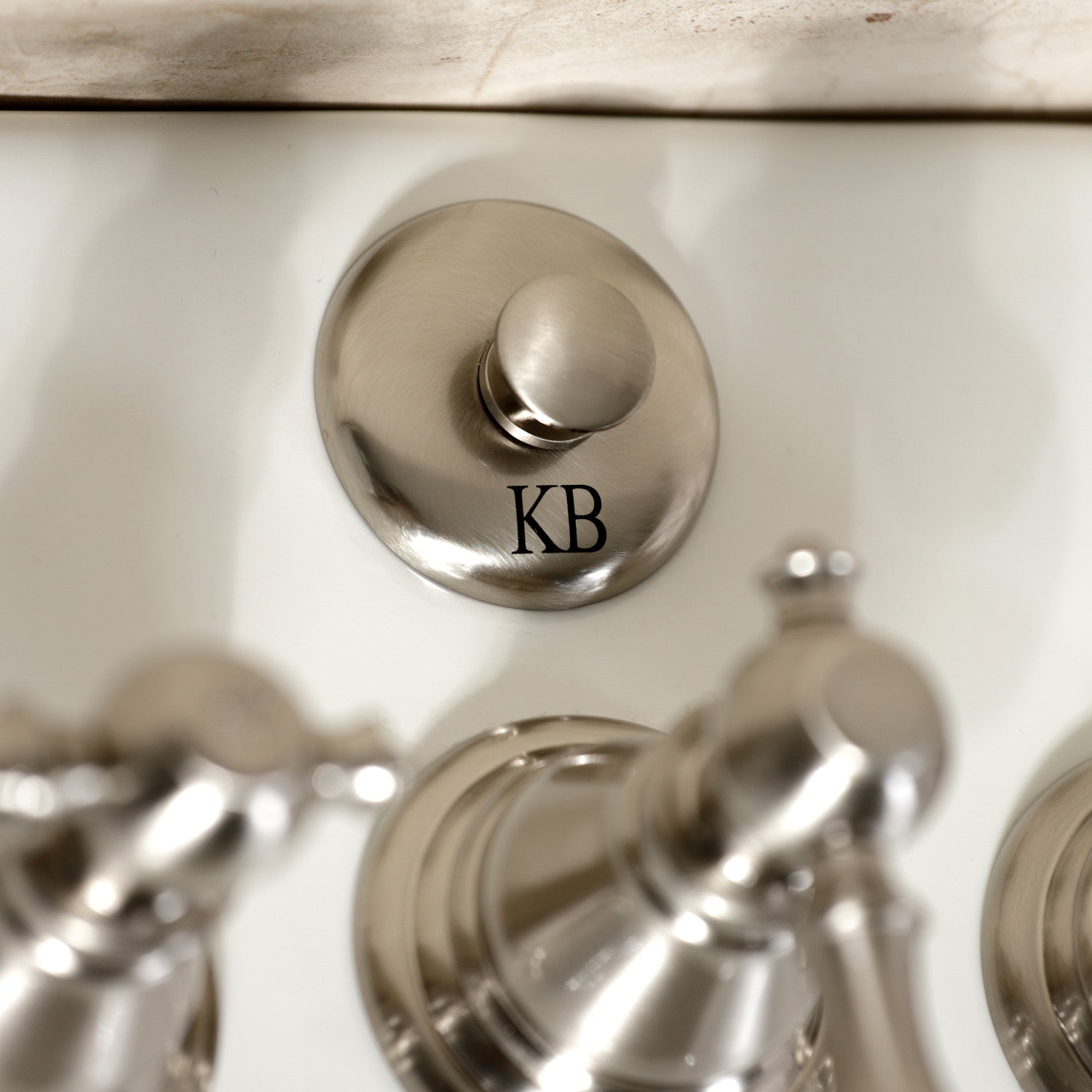 American Classic KB328ACL 3-Handle Deck Mount Vertical Spray Bidet Faucet with Brass Pop-Up Drain - Brushed Nickel Finish for Bathroom & Powder Room Renovation