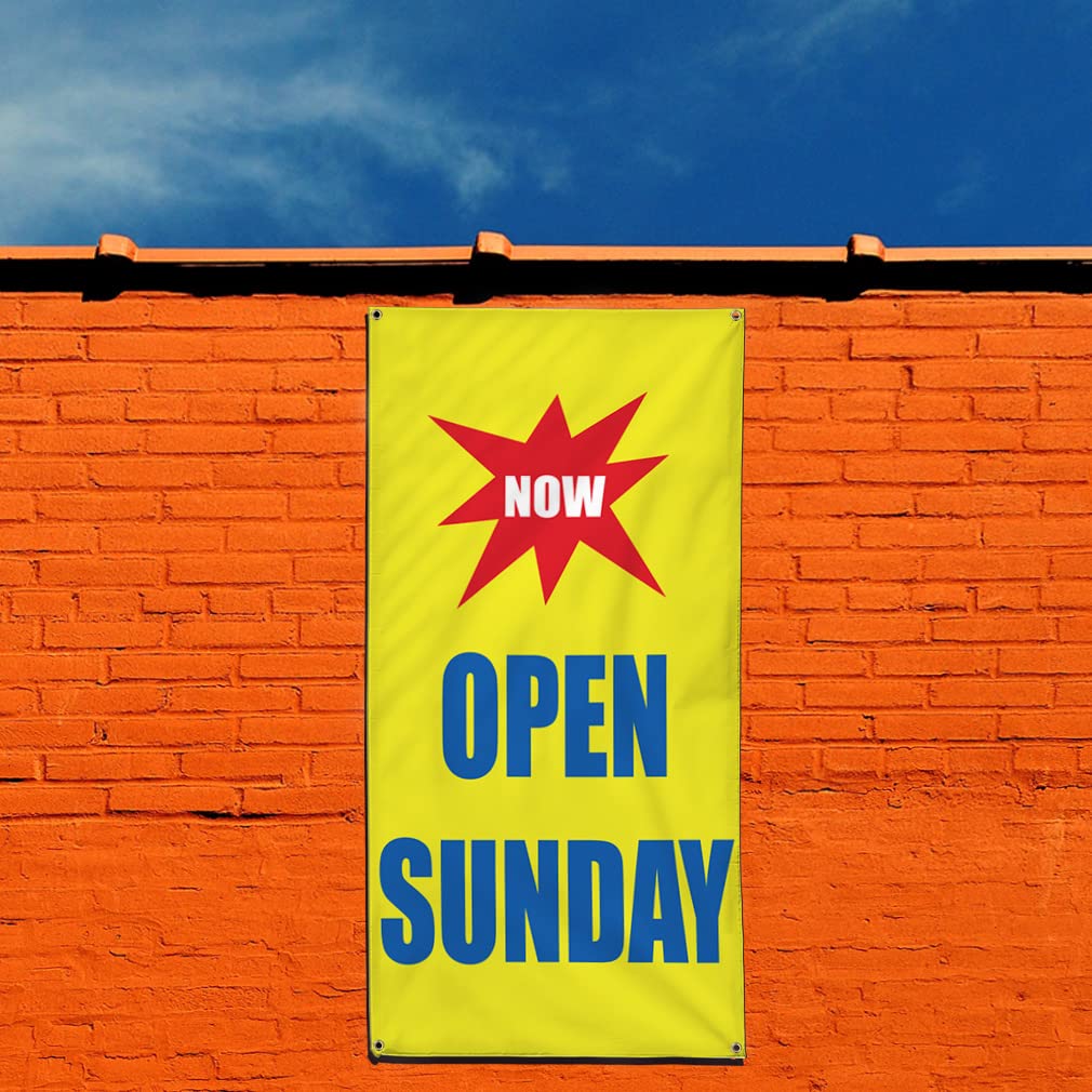 Vertical Vinyl Banner - Weatherproof Outdoor Business Sign (Multiple Sizes 144x60 Inches) with 10 Grommets - Perfect for Store Openings, Yard Sales, Construction Sites & Industrial Events