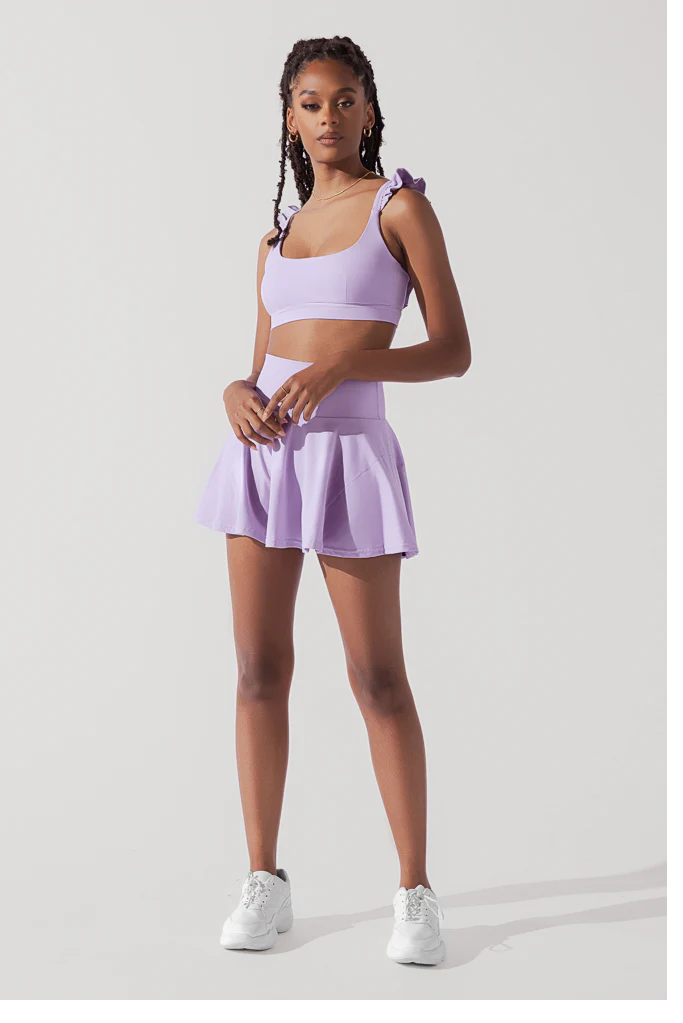 Romantic Ruffle Lace Bra - Digital Lavender Lingerie Set for Women | Comfortable & Sexy Underwear for Date Night & Special Occasions