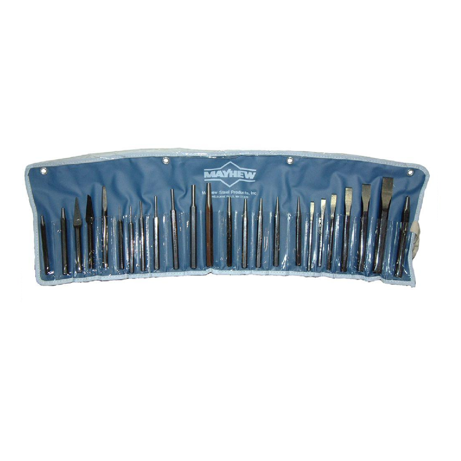 Mayhew 61050 24-Piece Punch & Chisel Set - Professional Metalworking & Woodworking Tools for DIY Projects and Home Repairs