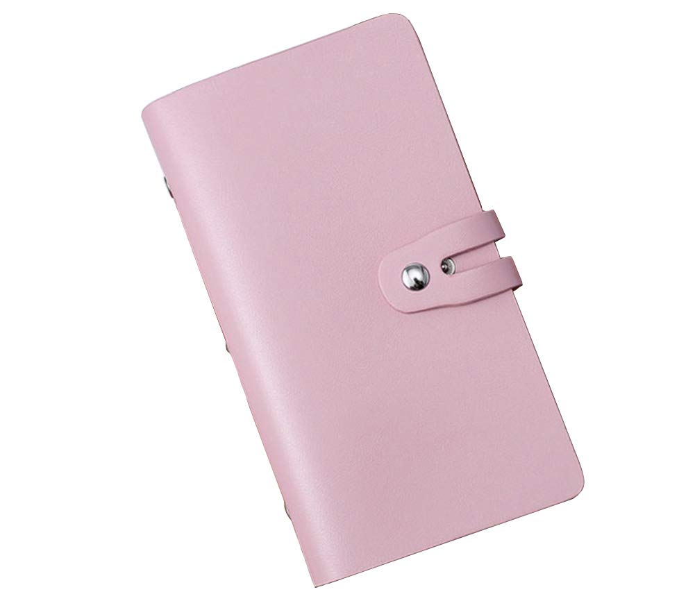 Premium JERLA RFID Blocking Leather Credit Card Holder - 96 Card Slots Business Card Organizer for Women & Men (Pink) | Ideal for Travel, Office & Everyday Wallet Protection