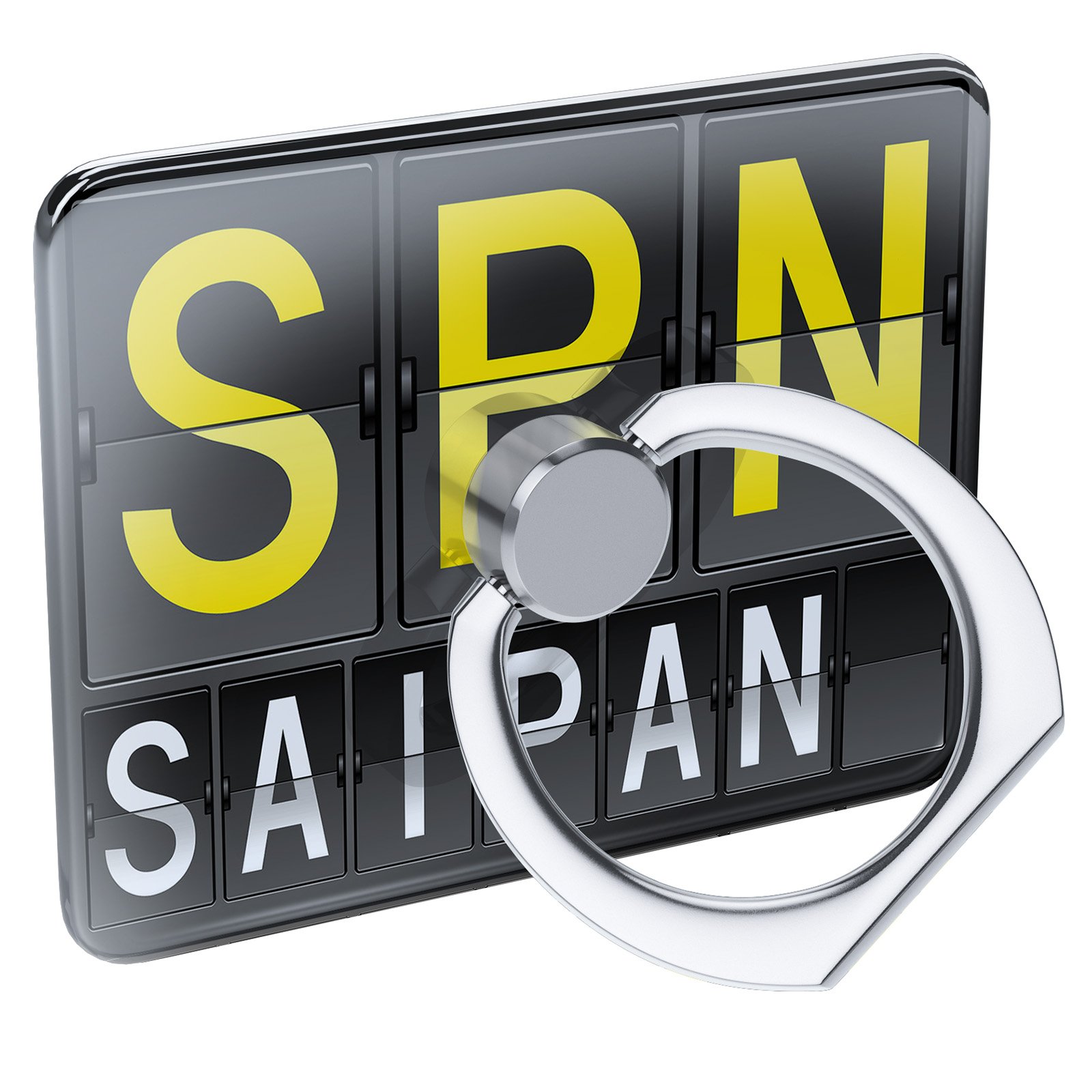 SPN Saipan Airport Code Cell Phone Ring Holder - Collapsible Grip & Stand by Neonblond for Secure Grip & Hands-Free Viewing, Perfect for Travel, Commuting & Daily Use
