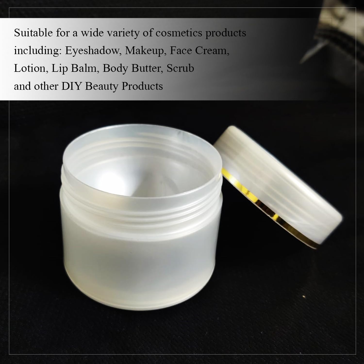 NSB Herbals Round Empty Cosmetic Cream Jars with Double Wall - 50g (Pack of 3) | Ideal for DIY Creams, Balms, Face Scrubs & Body Butter | Perfect for Home Beauty Products & Small Business Packaging
