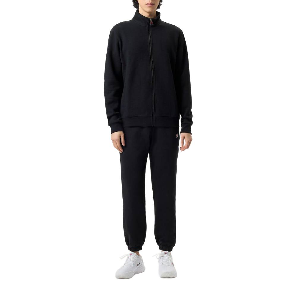 Fila Men's Match Fleece Full Zip Jacket - Lightweight Warm Winter Hoodie for Running, Hiking & Outdoor Activities (Black)