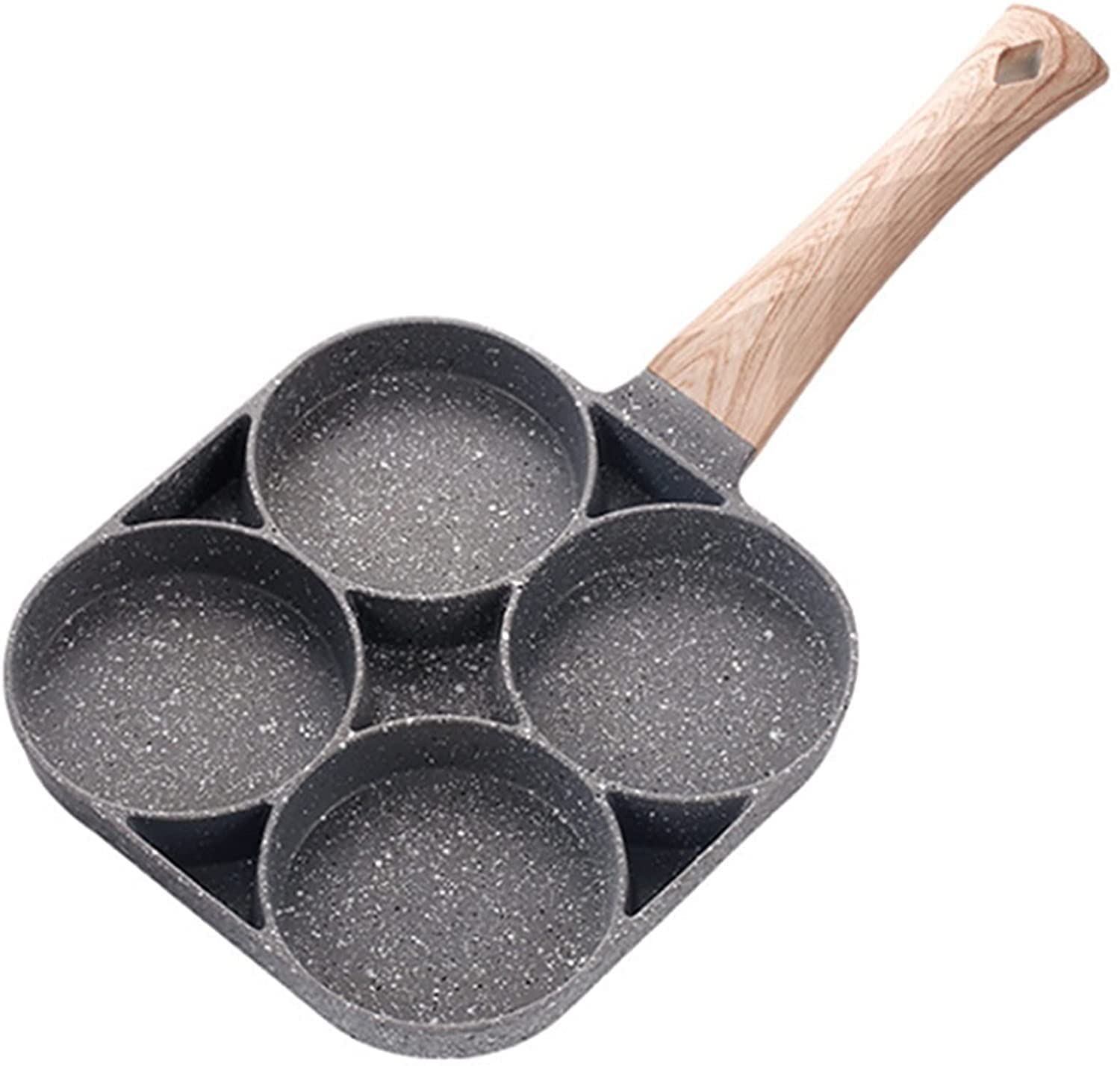 Nonstick 4-Hole Pancake Pan - Aluminum Alloy Breakfast Frying Pan for Eggs, Ham & Steak - Perfect for Pancakes, Omelets & Quick Breakfast Cooking - Essential Kitchen Tool for Home Chefs