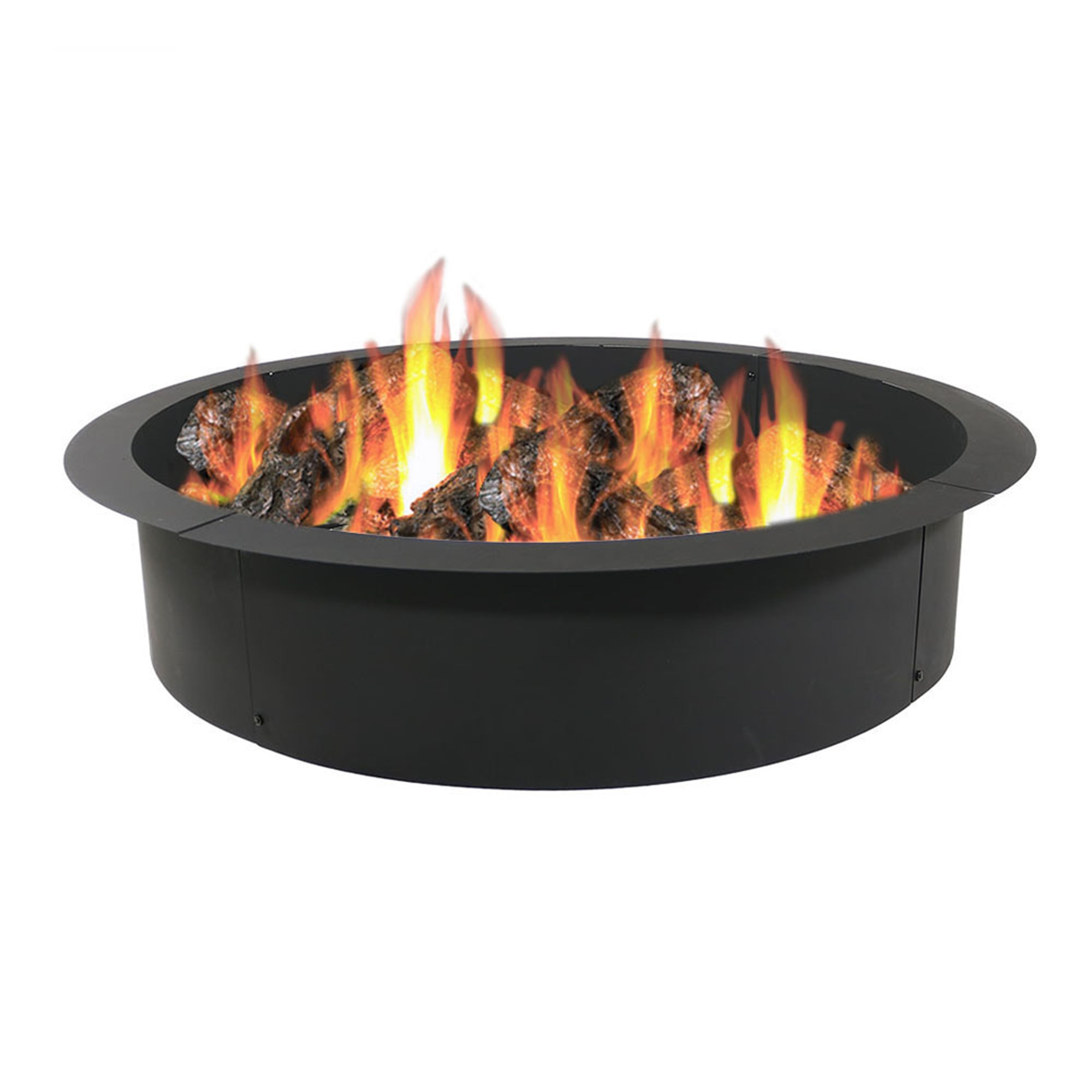 Heavy Duty Steel Fire Pit Ring Liner - 36 Inch Outdoor Fire Pit Replacement - Durable Rust-Resistant Fire Ring for Camping, Backyard & Patio Use