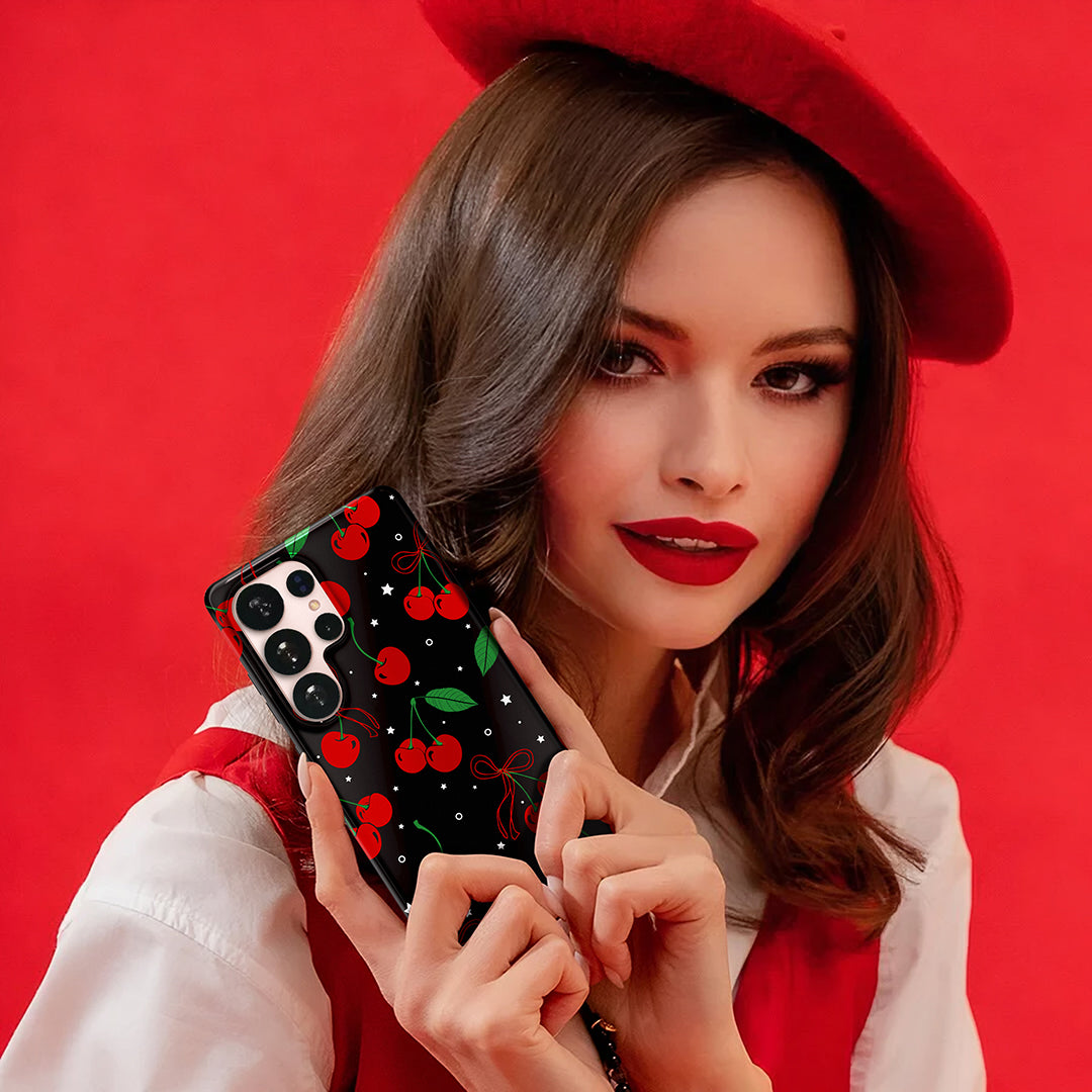 Samsung Phone Case with Cherry Design - Durable Protective Cover for Samsung Galaxy Series - Perfect for Everyday Use, Travel, and Gifting