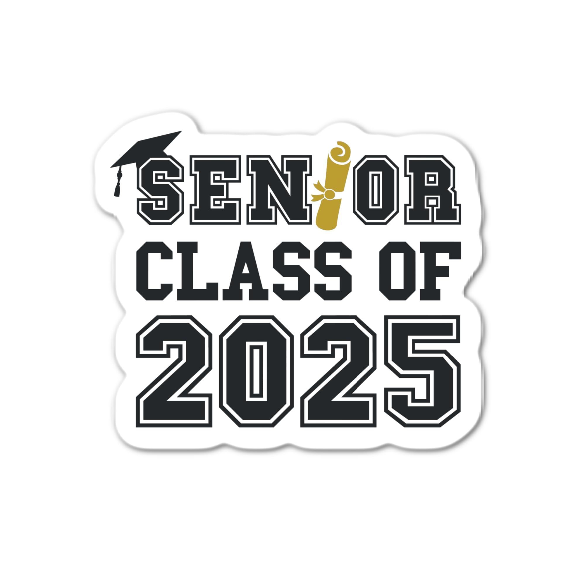 Class of 2025 Waterproof Vinyl Stickers - Durable Senior Year Decals for Laptops, Water Bottles & Graduation Gifts (Pack of 24)