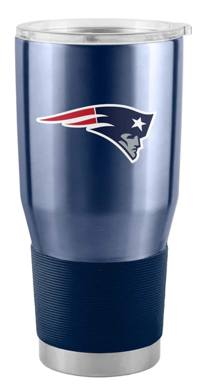New England Patriots 30 oz Stainless Steel Tumbler with Lid and Straw - Insulated Travel Mug for Hot & Cold Drinks - Perfect for Game Day, Office, Gym, and Outdoor Activities