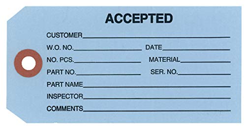 G20011 13 Point Blue Cardstock Inventory Tags - 4-3/4