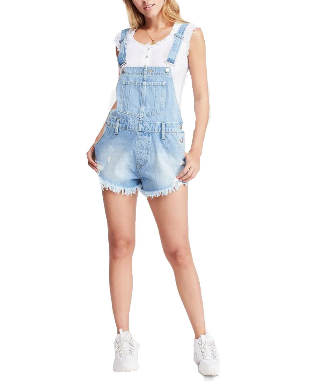 Free People June Shortalls - Denim Overalls Shorts for Women | Casual Summer Outfit, Beachwear, and Festival Fashion