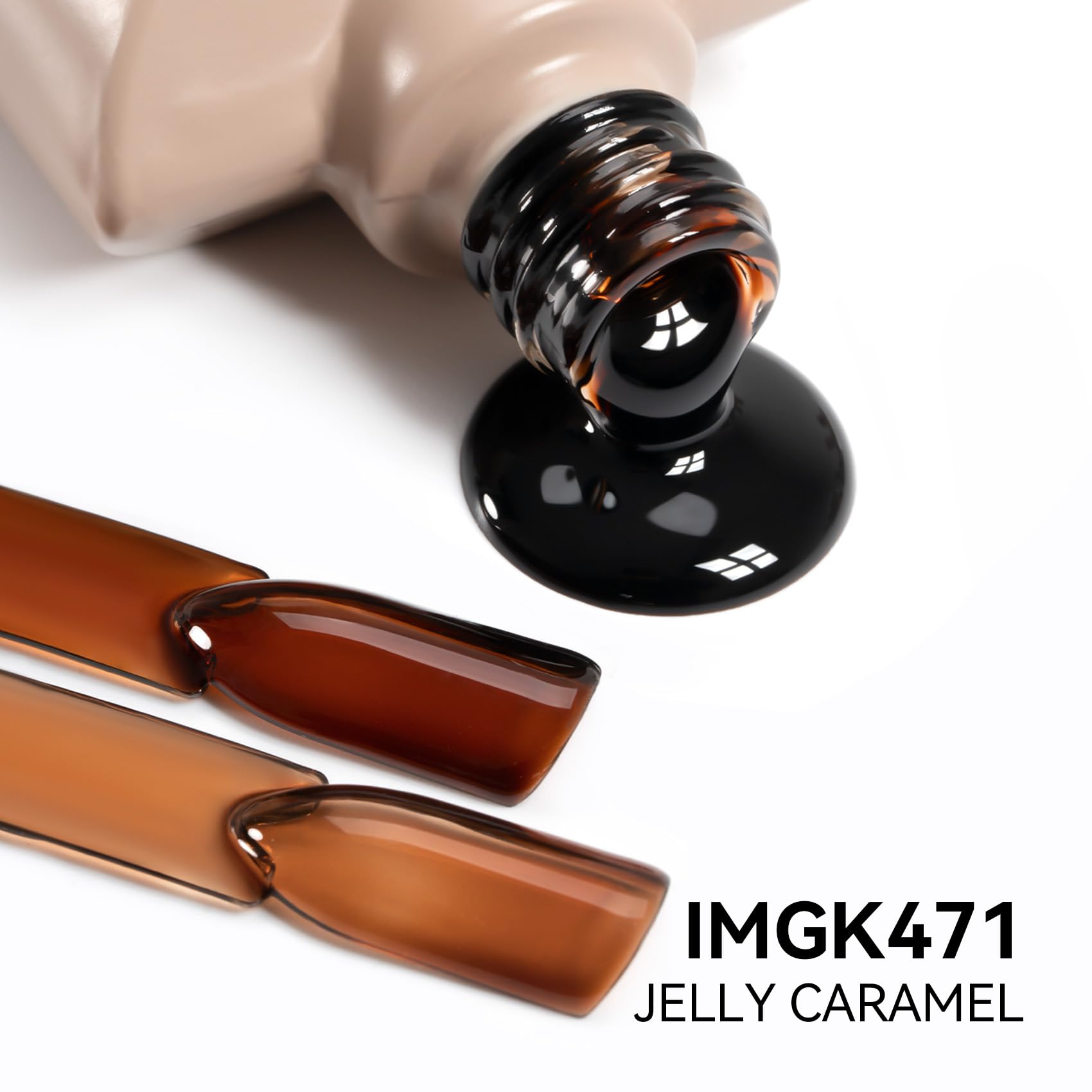 MAYCHAO 15ML Jelly Sheer Tortoise Shell Gel Nail Polish - Transparent Hot Cocoa Amber UV LED Soak Off Gel Polish for DIY Manicure at Home & Salon (0.5 OZ) | Perfect for Nail Art, French Tips & Everyday Wear
