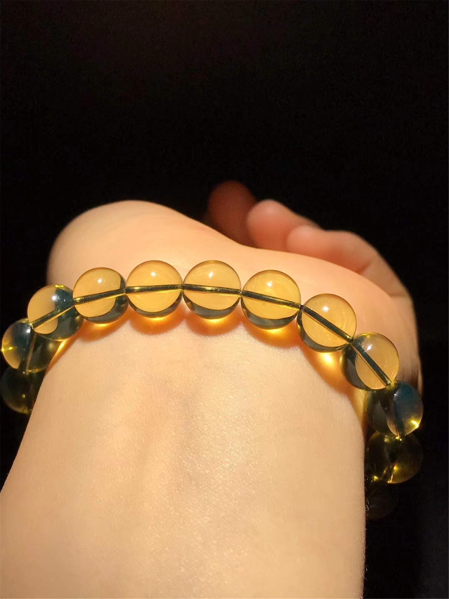 Natural Mexico Blue Amber Gemstone Round Beads 9mm Women's Bracelet - AAAAA Certified for Authenticity | Perfect for Boho Jewelry, Gift Giving & Special Occasions