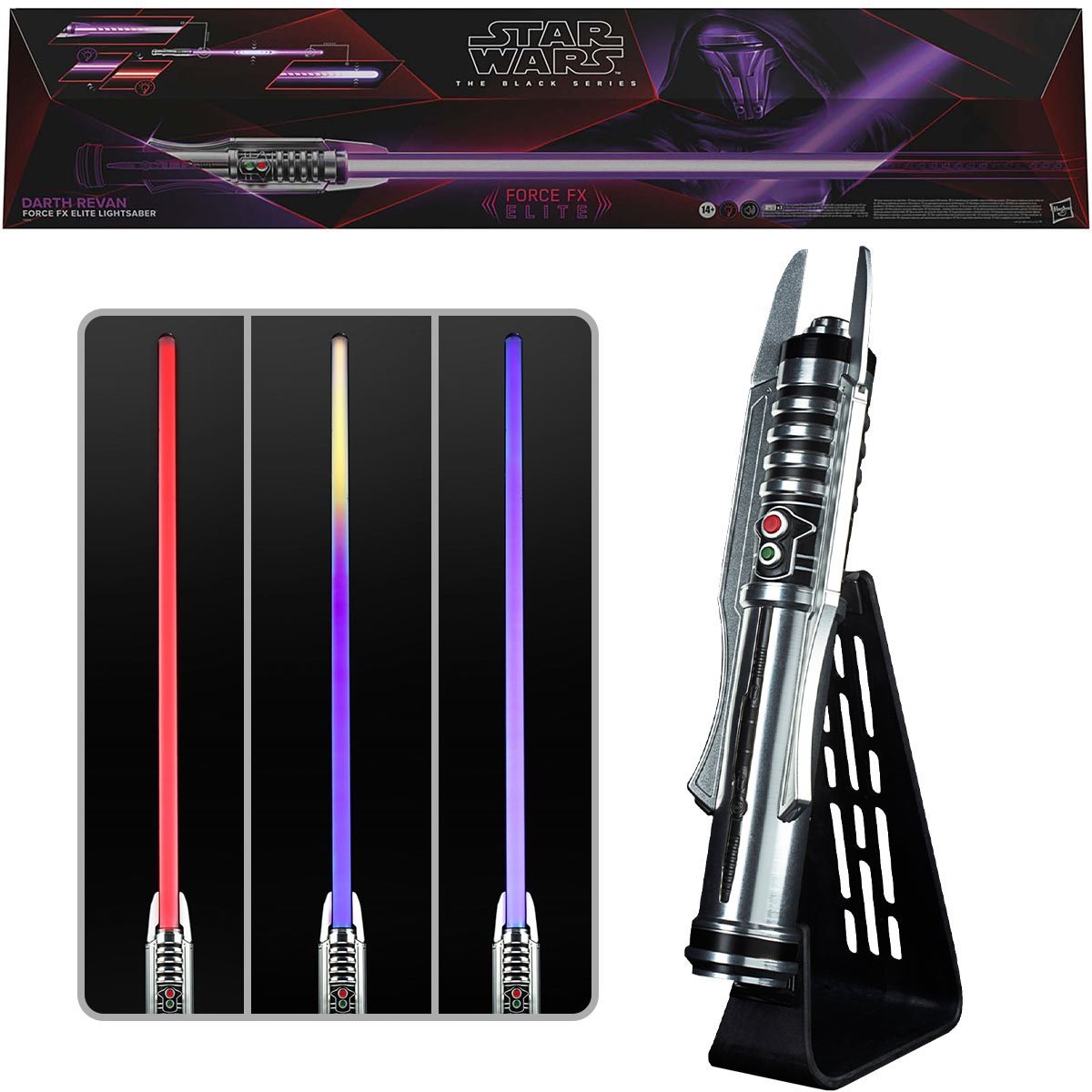 Star Wars The Black Series Darth Revan Force FX Elite Lightsaber - Premium Collectible Replica with LED Effects & Sound for Cosplay, Display & Gift Giving