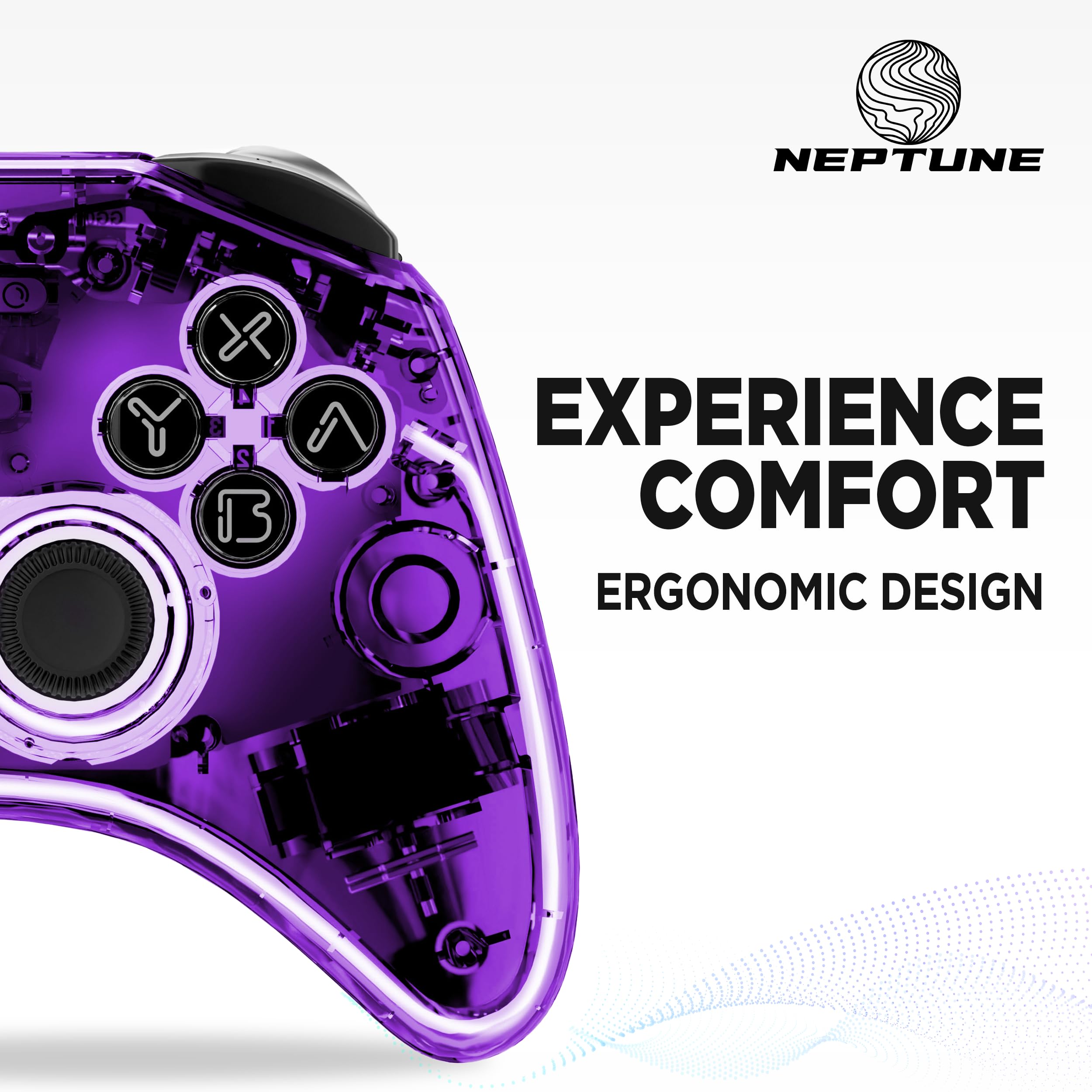 Wireless Pro Controller for Nintendo Switch/Switch OLED/PC - Neptune AfterBurner with Dual Vibration, RGB Lighting, Motion Control & Turbo Function | Gaming Accessories for Switch Consoles - Perfect for Competitive Gaming & Long Play Sessions (Cosmic Purple)