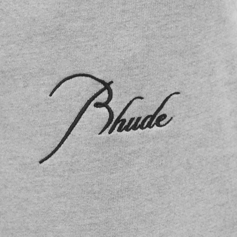 Rhude Grey Cuffed Sweatpants for Men - Premium Joggers with Elastic Waistband & Side Pockets | Perfect for Gym, Lounge & Streetwear Fashion