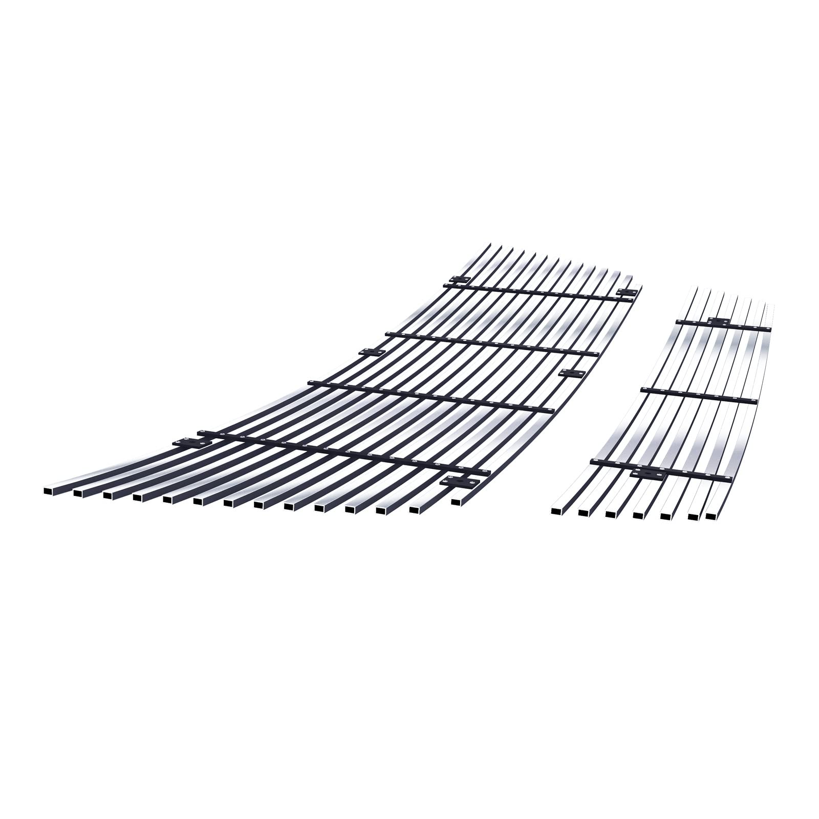 APS Compatible with Ford Expedition 2003-2006 Chrome Billet Front Grille Insert Combo - Upper & Lower Bumper Grill Replacement - Perfect for Off-Roading & Truck Customization