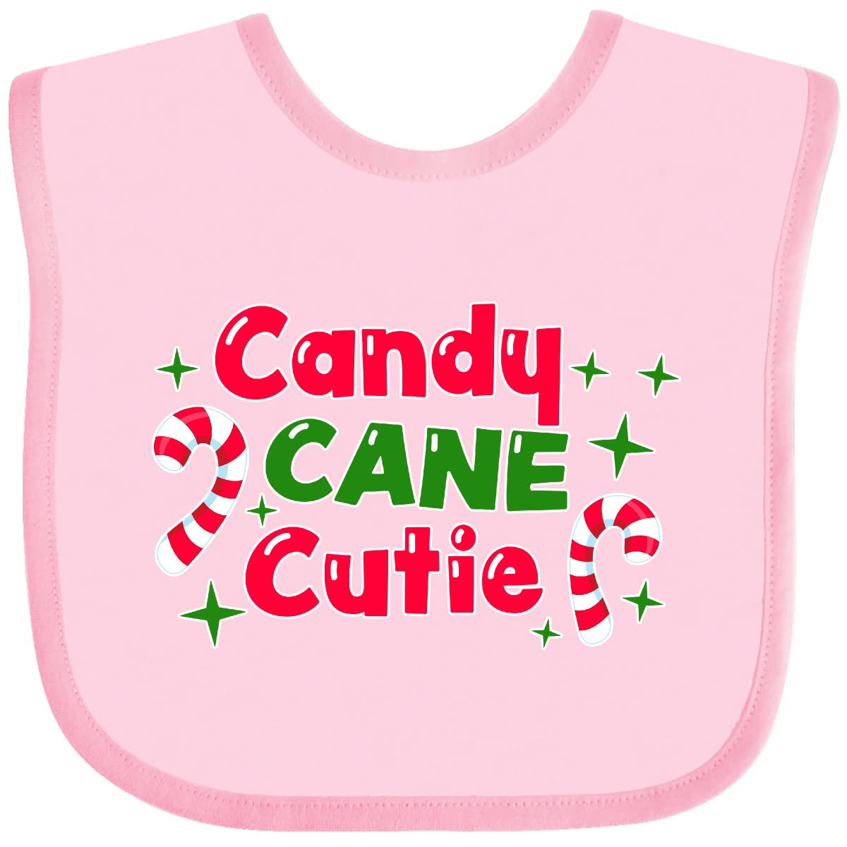 Inktastic Christmas Candy Cane Cutie Baby Bib - Adorable Holiday Bib with Candy Cane Design for Infants & Toddlers - Perfect for Christmas Photos, Parties & Festive Family Gatherings