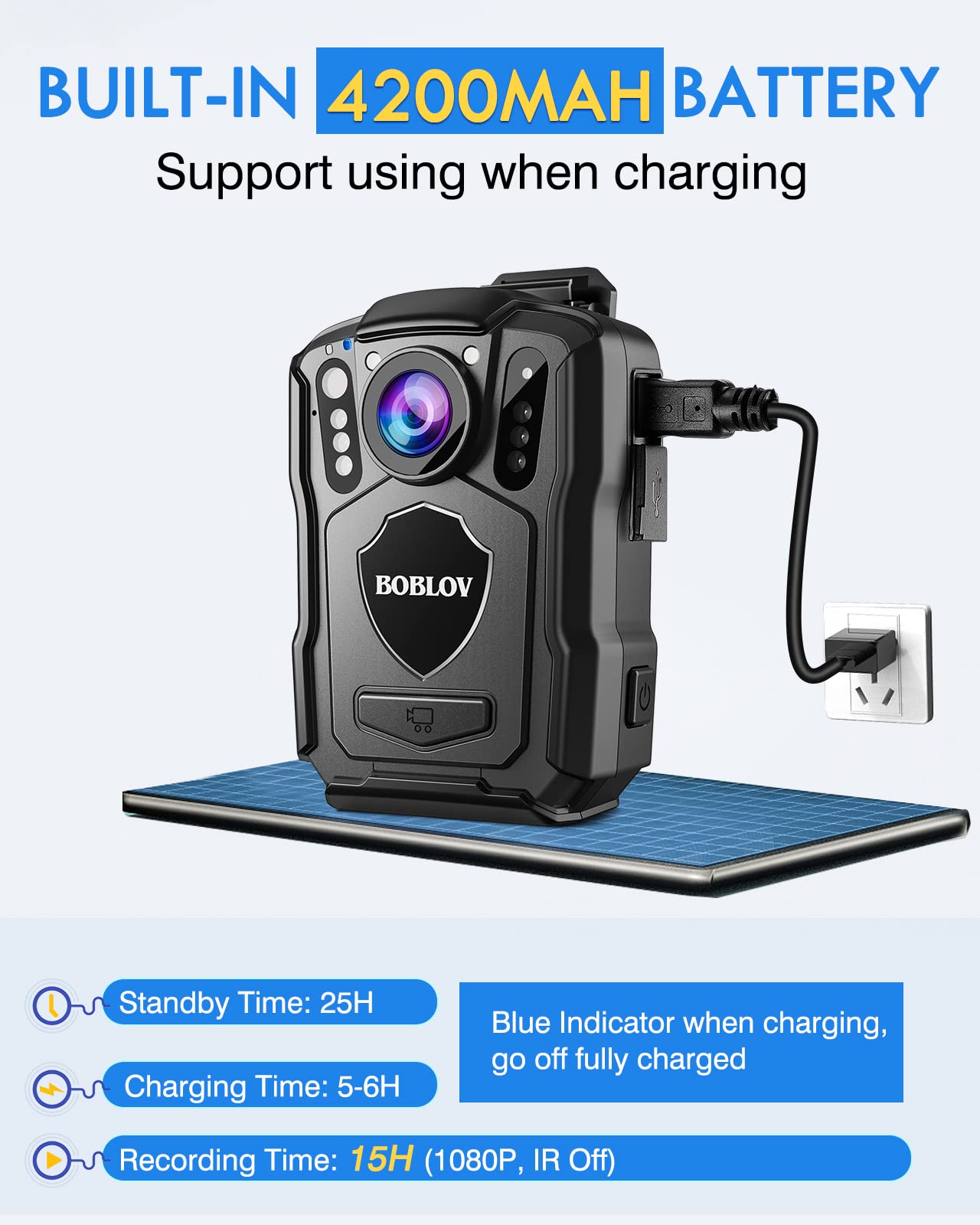 BOBLOV M5 2K 64GB Police Body Camera with GPS, 1440P HD Body Worn Camera, 4200mAh Battery, IP67 Waterproof, Magnetic Mount - Ideal for Law Enforcement, Security Guards & Night Patrols