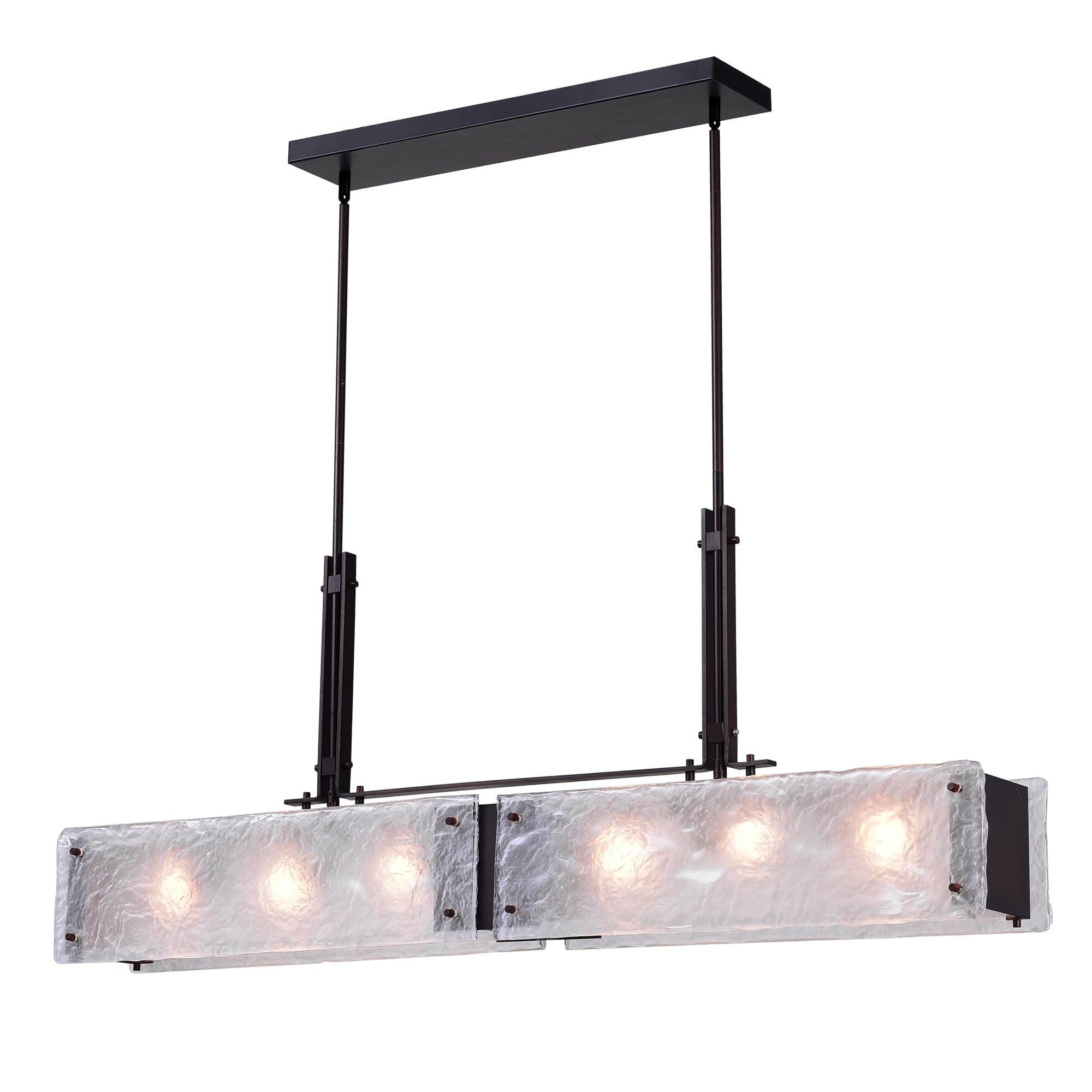 Modern Black Metal Chandelier with 6 Lights - CWI Lighting Assunta Contemporary Ceiling Fixture for Dining Room, Living Room & Bedroom Lighting