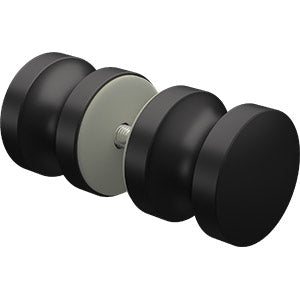 Round Recessed Knob for Frameless Shower Doors - Matte Black Finish | Modern Bathroom Hardware for Easy Door Operation & Sleek Design