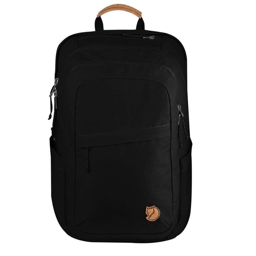 Fjallraven Raven 28L Backpack - Lightweight 15-Inch Laptop Backpack for Travel & Hiking, Durable Water-Resistant Daypack (Black) - Perfect for Commuting, School & Outdoor Adventures