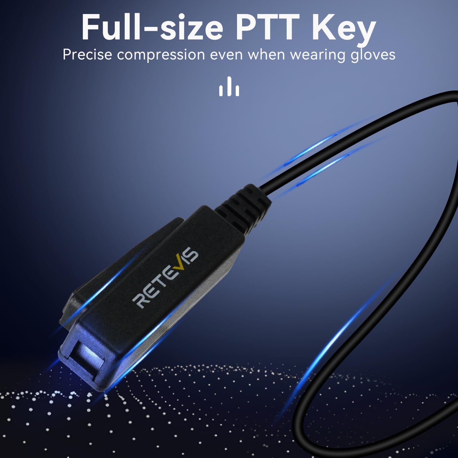 Retevis G-Shape 2-Pin Security Radio Earpiece with PTT Microphone - Compatible with RT24, RT27 & Kenwood Two-Way Radios (1 Pack) - Ideal for Security Guards, Event Staff & Construction Workers