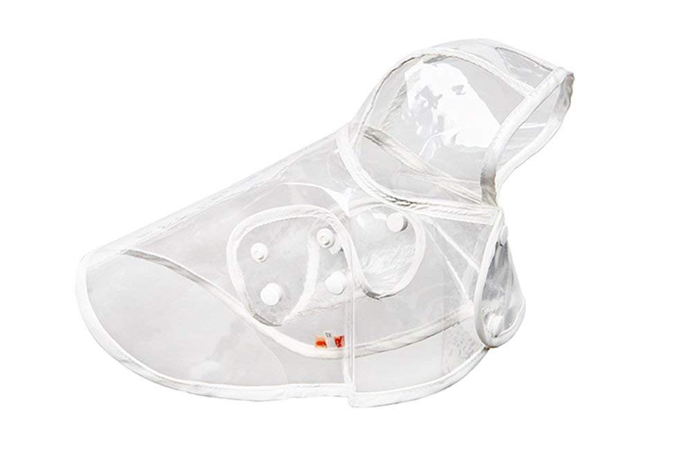 HongGun Waterproof Pet Raincoat - Transparent Dog Rain Jacket for Small Dogs & Cats (Size M, White) | Outdoor Walking & Rainy Day Protection