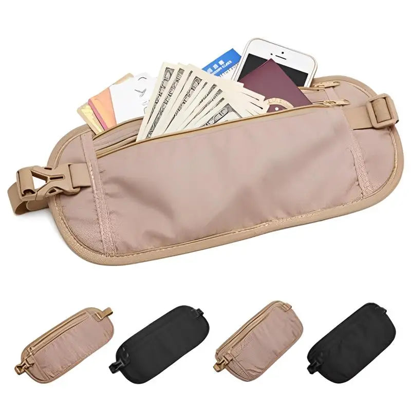 Sport Running Waist Bag - Invisible Travel Waist Pack with Hidden Security Wallet for Passport & Money - Perfect for Jogging, Hiking & Air Travel