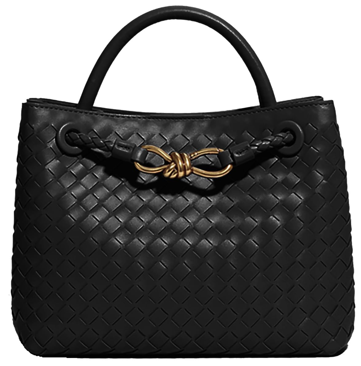 Stylish Women's Woven Crossbody Bag - PU Leather Handwoven Tote with Bowknot Design | Perfect for Shopping, Travel & Everyday Use